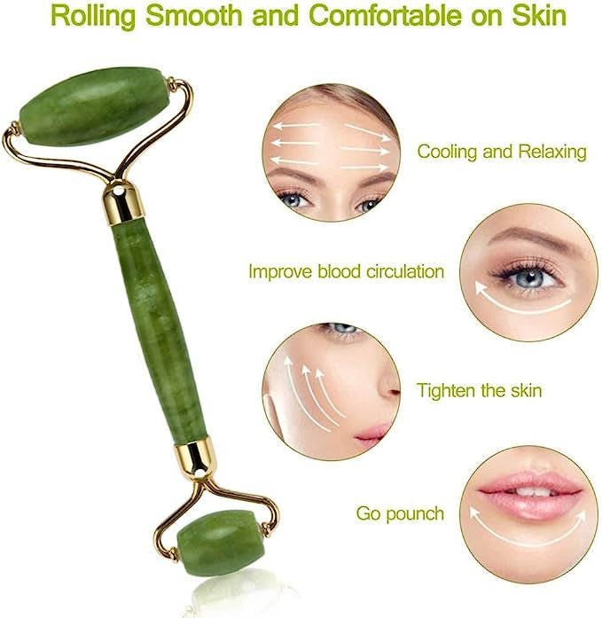 Jade Roller Face Massager – Natural Skincare Tool