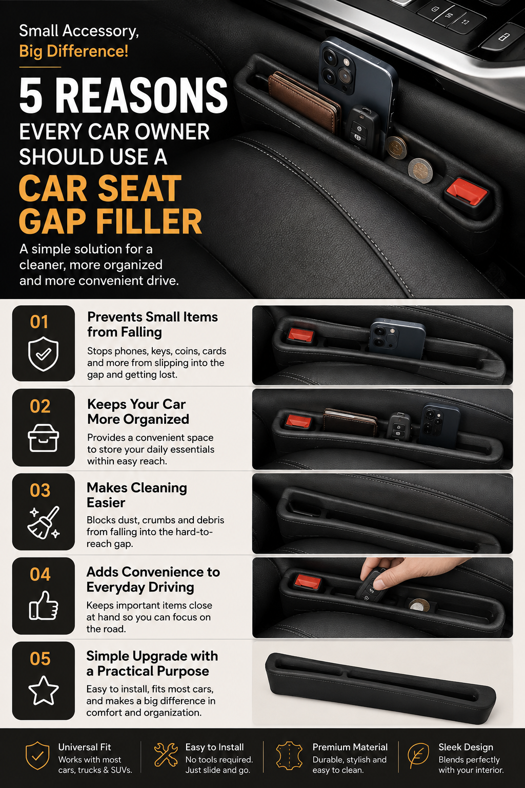 5 Reasons Every Car Owner Should Use a Car Seat Gap Filler