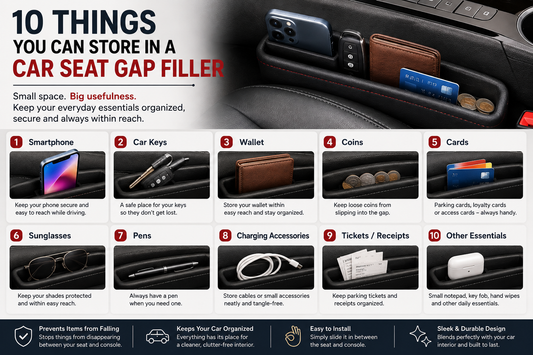 10 Things You Can Store in a Car Seat Gap Filler